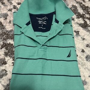 Nautica Green and Navy Polo Shirt